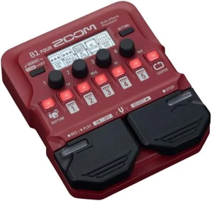 Zoom B1 vier Bass Multi-Effekt-Pedal Prozessor rot 9 AMP Modelle 60 Effekte - Bild 1 von 4