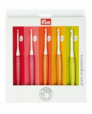 Prym.ergonomics 5-Piece Non-Fatigue Wool Crochet Hook Set in Sizes 3.5 - 6.0mm