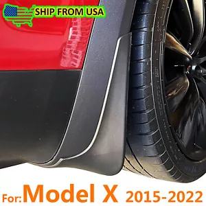 Front & Rear 4x Set Splash Guards Mud Flaps for Tesla Model X 2015-2022 2021 - Picture 1 of 10