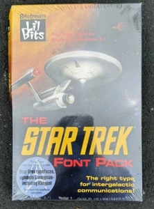 Computadora vintage Bitstream The Star Trek paquete de fuentes MS-DOS Windows 3.1 nueva en caja 1992 - Imagen 1 de 4