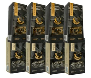 Combo Set of 8 | 4 eGano Premium Ganoderma Black Coffee & 4 Ganoderma Cafe Latte - Picture 1 of 9