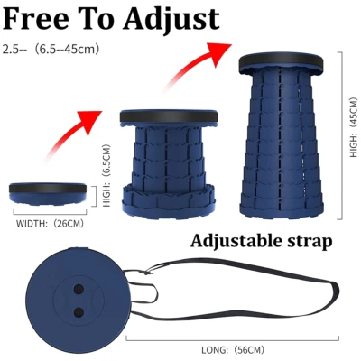 Folding Stool Portable Telescopic Chair Seat Camping Retractable Outdoor FUN DAY - Image 1 of 3