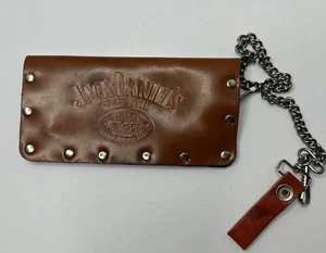 Vintage Jack Daniels Old No. 7Brown Leather Biker Wallet with Chain - Picture 1 of 5