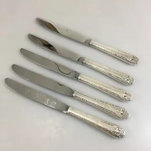 Holmes & Edwards Lovely Lady Lot of 5 Dinner Knives Inlaid Silverplate - Picture 1 of 3