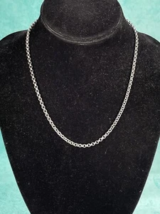 Simple Sterling Silver 925 Unisex 18” Thin Rolo Chain W/ S Clasp New In Package - Picture 1 of 8