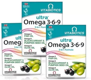 Vitabiotics Ultra Omega - 3 6 9 High Purity Fish Oil 180 PCS (60 Caps X 3 Packs) - Picture 1 of 1