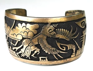 Brazalete de plata de ley Hyson Craig Kachina 38 mm 7" muñeca - Imagen 1 de 7