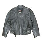 Vintage Bristol Cafe Racer Motorcycle Leather Jacket Size Large Black