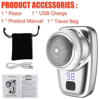 Mini Shave Electric Razor For Men Shaver Beard Trimmer Portable USB Rechargeable - Image 1 of 4