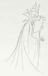 Disney Sleeping Beauty Maléfica 1959 producción original animación dibujo cel - Imagen 1 de 2