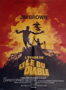 "L'ÉVADÉ DE L'LE DU DIABLE" Affiche originale 1975 (Jim BROWN) 60x80cm - Bild 1 von 1