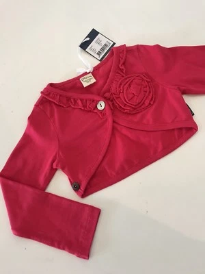 NUEVO CON ETIQUETAS Nuevo 104 3-4 Jottum KEETJE Adorable Rosa Caliente Volantes CARDIGAN SUÉTER Bolero Foto 1 de 4
