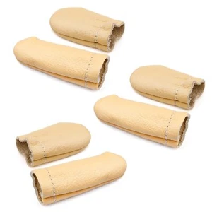 3 Pairs Leather Finger Protector Felting Knitting Finger Thimble Guard - Picture 1 of 7