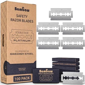 Safety Razor Blades | Swedish Steel Replacement | 100 Pack - 18... - Picture 1 of 8
