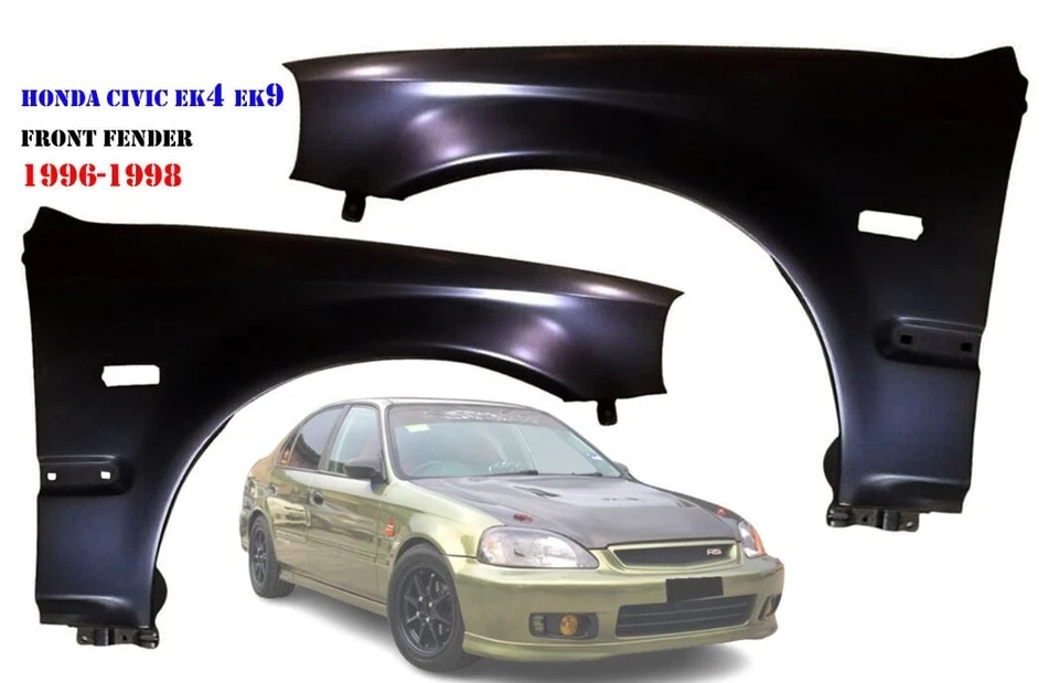Nuevo Par de protectores guardabarros imprimación delantera estilo JDM Honda Civic versión EK4 EK9 96-98 Foto 1 de 1