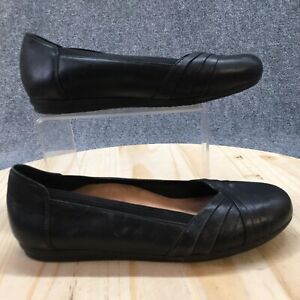 Abeo Shoes Womens 8.5 Frankly Casual Ballet Flats Comfort Black Leather Slip On