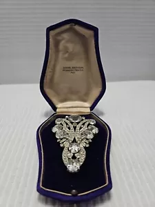 Antike signierte Salvo NYC Strass Fell Clip und Original Gimbal's Box - Bild 1 von 24