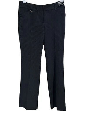 NY&C New York & Co. Stretch 2 Average Black White Pinstripes Mini Bootcut - Image 1 of 4