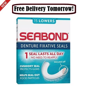 Seabond Denture Fixative Seals, Soft Adhesive Cushion,Protect Gums, 15 Lowers UK - Picture 1 of 4