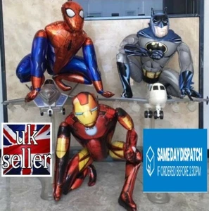 Large Self Stand 3d Superhero Spiderman Batman Iron Man Birthday Foil Balloon - Picture 1 of 22