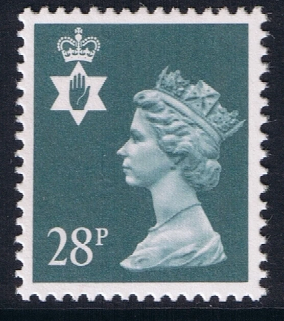 GB SG NI63 MNH MINT Northern Ireland 28p Dp Bluish Grey PP Regional Machin - Image 1 of 1