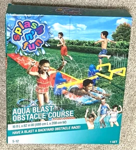 Aqua Blast Inflatable Water Slide & Obstacle Course Kid Outdoor By Splash N’ Fun - Picture 1 of 4