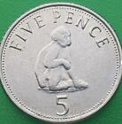2007 Gibraltar 5p coin Five Pence Coin - Barbary Macaque Monkey, or Rock Ape