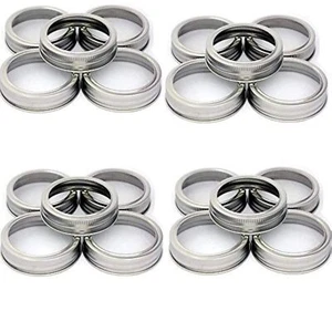 20 Pack Wide Mouth Mason Jar Replacement Rings Metal Band Rings for Canning Jars - Picture 1 of 5