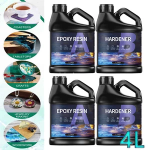 4L 1:1 Epoxy Resin Casting Ultra Clear Craft AB Liquid Coating Paste Fast Curing - Picture 1 of 19