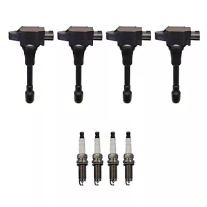 Denso 4 Ignition Coils 4 Iridium LongLife SIP Spark Plugs.044 Kit For Nissan 2.5 - Picture 1 of 1