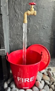Impossible Magic Floating Tap Water Feature - FIRE bucket version - Picture 1 of 2