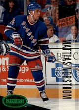 1993-94 Parkhurst Rangers Hockey Card #256 Mattias Norstrom PKP Rookie