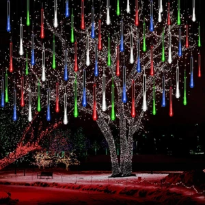 Icicle Meteor Shower Lights - 12 Inch 8 Tube Cascading Lights for Xmas Tree Deco - Picture 1 of 12