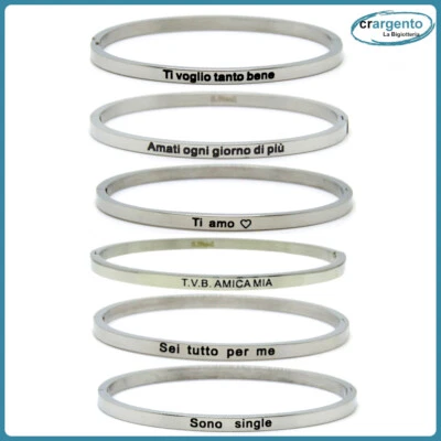 bracciale da donna rigido in acciaio inox con braccialetto incisione scritta per - Immagine 1 di 4