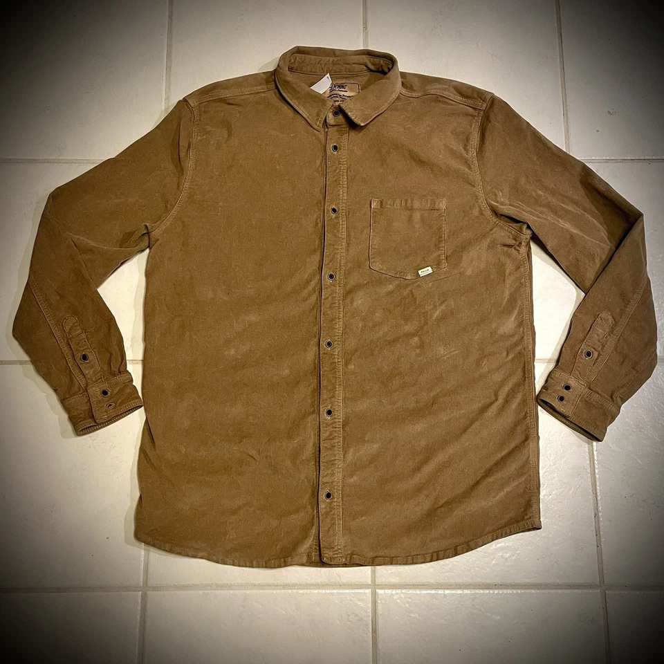 Pullin Dening Beige Velvet Shirt 2 Corduroy Men’s Size XL - Image 1 of 4