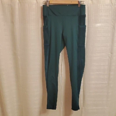 Pink Pants Womens Size Large L Green Leggings Yoga Gym Velour Type - Image 1 of 4