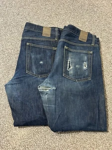 Lot of 2 Goodfellow Co. 14 Oz Selvedge Denim Jeans Men’s 34x30 Faded Whisker - Picture 1 of 19