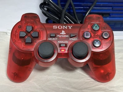 PlayStation PS2 Official Dual Shock2 Analog Controller Crimson Red SCPH-10010 - Image 1 of 4