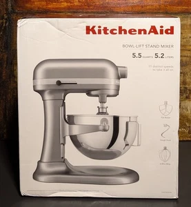 KitchenAid 5,5 Quart Schüssel-Lift Standmixer KSM55SXXXCU Kontur Silber - NEU - Bild 1 von 6