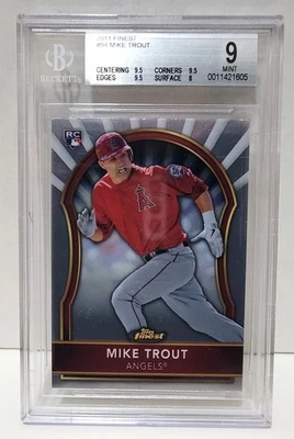 2011 Topps Finest Mike Trout RC #94 - BGS 9 MINT Rookie - Image 1 of 2
