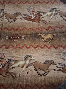 Kaufman Native Plains   Wild Horses Cotton Fabric 44" X 30" - Picture 1 of 4