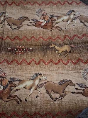 Kaufman Native Plains   Wild Horses Cotton Fabric 44" X 30" - Image 1 of 4