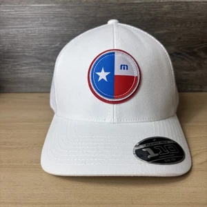 Travis Mathew Hat Cap Snap Back White Texas Flag Patch Mesh Trucker Mens - Picture 1 of 9