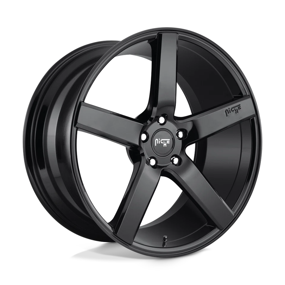 Conjunto de 4 rodas pretas 20x8,5 M188 Niche Milan Gloss 5x4,5 (35mm) - Imagem 1 de 4