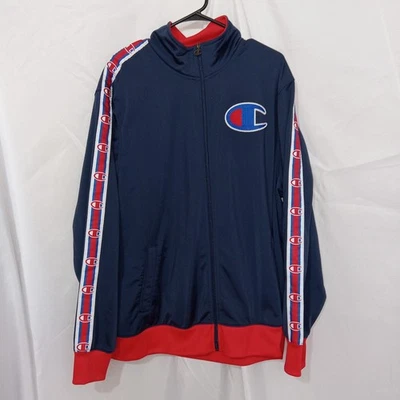 Chaqueta Champion Para Hombre Talla 2XL Pista Cremallera Completa Mangas Cintadas Atlética Ligera Foto 1 de 4