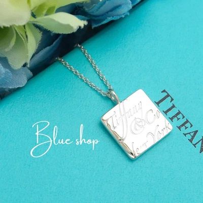 Collar colgante cuadrado ondulado Tiffany & Co. Notes New York 16" plata 925 Foto 1 de 4