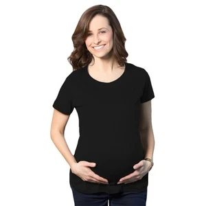 Comfortable Womens Maternity Shirts Blank Pregnancy Shirts Plain Fitted Tees - Picture 1 of 28