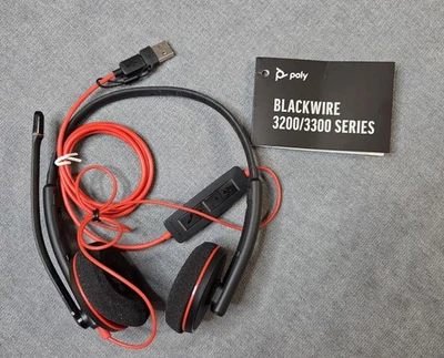 Poly Blackwire 3210 Monaural USB-C Headset +USB-C/A Adapter Bulk 8X214A6 NWT - Image 1 of 2