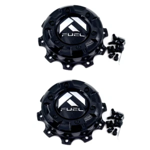 Set of 2 Fuel Gloss Black 10 Lug Dually FF19 Bolt On Wheel Center Cap 1004-64GB - Picture 1 of 6