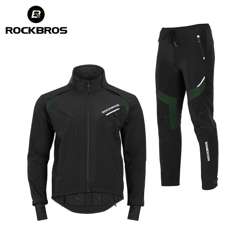 ROCKBROS Invierno Ciclismo Chaqueta Pantalón Conjunto para Hombres Térmico Polar Chaqueta a Prueba de Viento  Foto 1 de 4